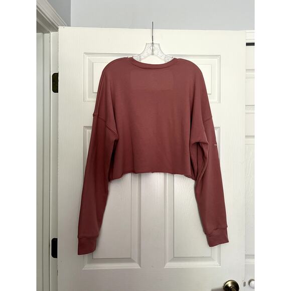 Women's The Well Raw Edge Cropped Sweatshirt Wildly Capable Size Large - Picture 7 of 7